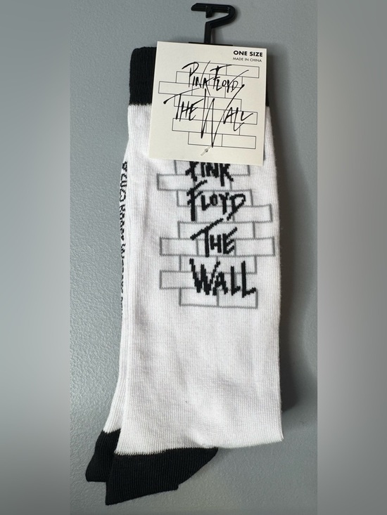 Pink Floyd Other - Pink Floyd the wall White Crew Socks with Black Accents unisex rock novelty